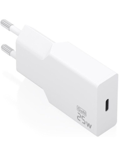 Cargador de Pared GaN Aisens A110-0999/ 1xUSB Tipo-C/ 25W/ Blanco