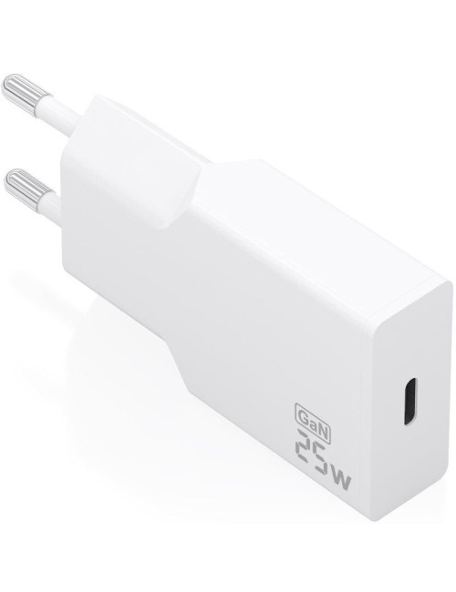 Cargador de Pared GaN Aisens A110-0999/ 1xUSB Tipo-C/ 25W/ Blanco