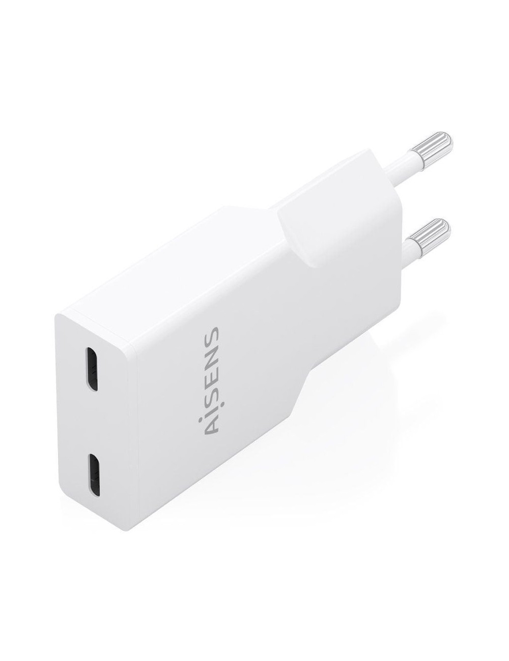 Cargador de Pared GaN Aisens A110-1003/ 2xUSB Tipo-C/ 30W/ Blanco