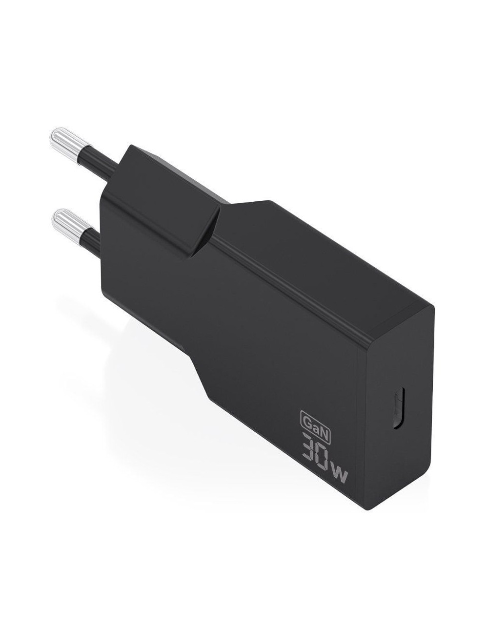 Cargador de Pared GaN Aisens A110-1004/ 1xUSB Tipo-C/ 30W/ Negro