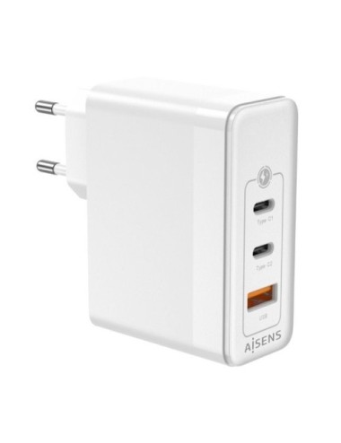 Cargador de Pared GaN Aisens ASCH-100W3P008-W/ 2xUSB Tipo-C/ 1x USB/ 100W