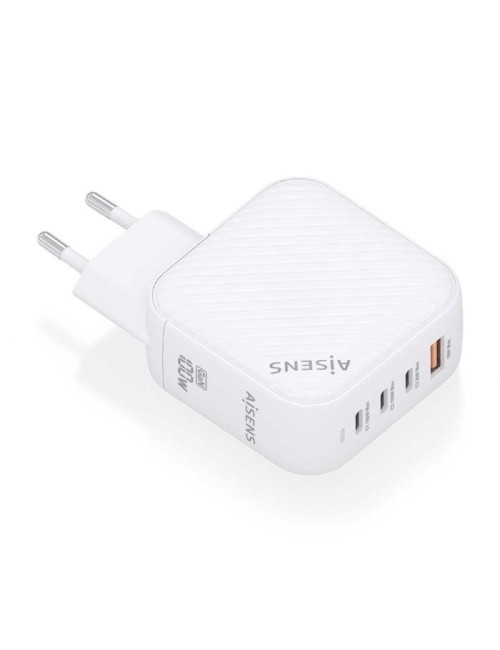 Cargador de Pared GaN Aisens ASCH-100W4P028-W/ 3xUSB Tipo-C/ 1x USB/ 100W