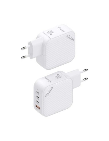Cargador de Pared GaN Aisens ASCH-100W4P028-W/ 3xUSB Tipo-C/ 1x USB/ 100W