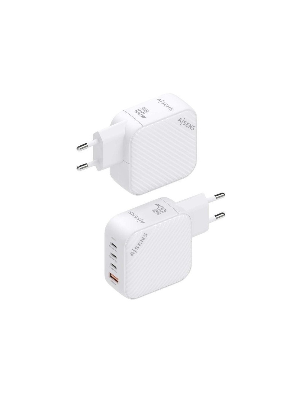 Cargador de Pared GaN Aisens ASCH-100W4P028-W/ 3xUSB Tipo-C/ 1x USB/ 100W