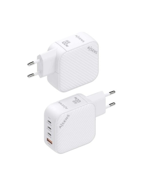 Cargador de Pared GaN Aisens ASCH-100W4P028-W/ 3xUSB Tipo-C/ 1x USB/ 100W