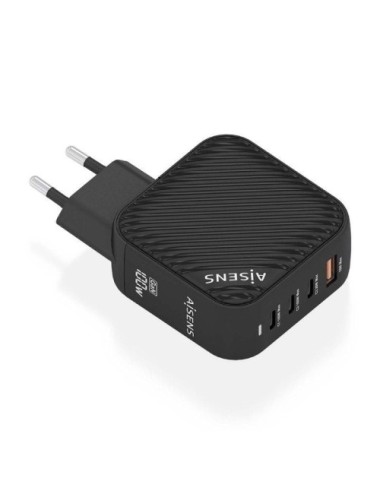 Cargador de Pared GaN Aisens ASCH-100W4P029-BK/ 3xUSB Tipo-C/ 1x USB/ 100W