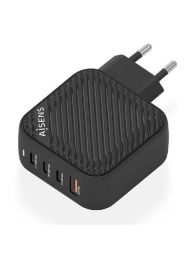 Cargador de Pared GaN Aisens ASCH-100W4P029-BK/ 3xUSB Tipo-C/ 1x USB/ 100W