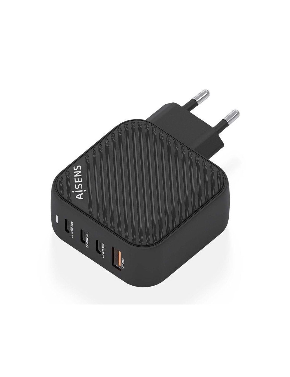 Cargador de Pared GaN Aisens ASCH-100W4P029-BK/ 3xUSB Tipo-C/ 1x USB/ 100W
