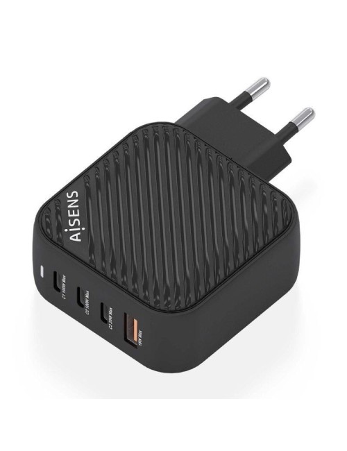 Cargador de Pared GaN Aisens ASCH-100W4P029-BK/ 3xUSB Tipo-C/ 1x USB/ 100W