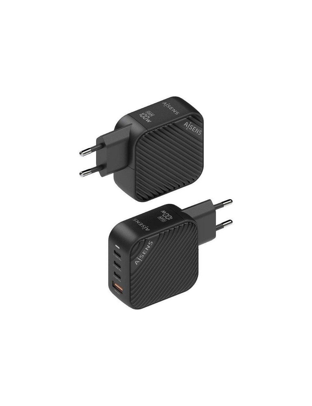 Cargador de Pared GaN Aisens ASCH-100W4P029-BK/ 3xUSB Tipo-C/ 1x USB/ 100W