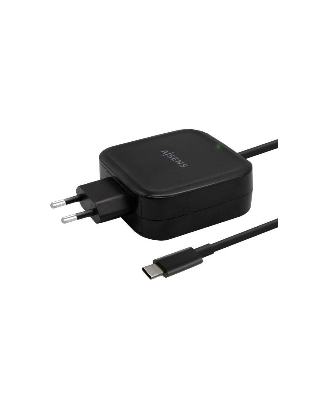 Cargador de Pared Aisens ASCH-1PD65WL-BK/ 1xUSB Tipo-C/ 65W