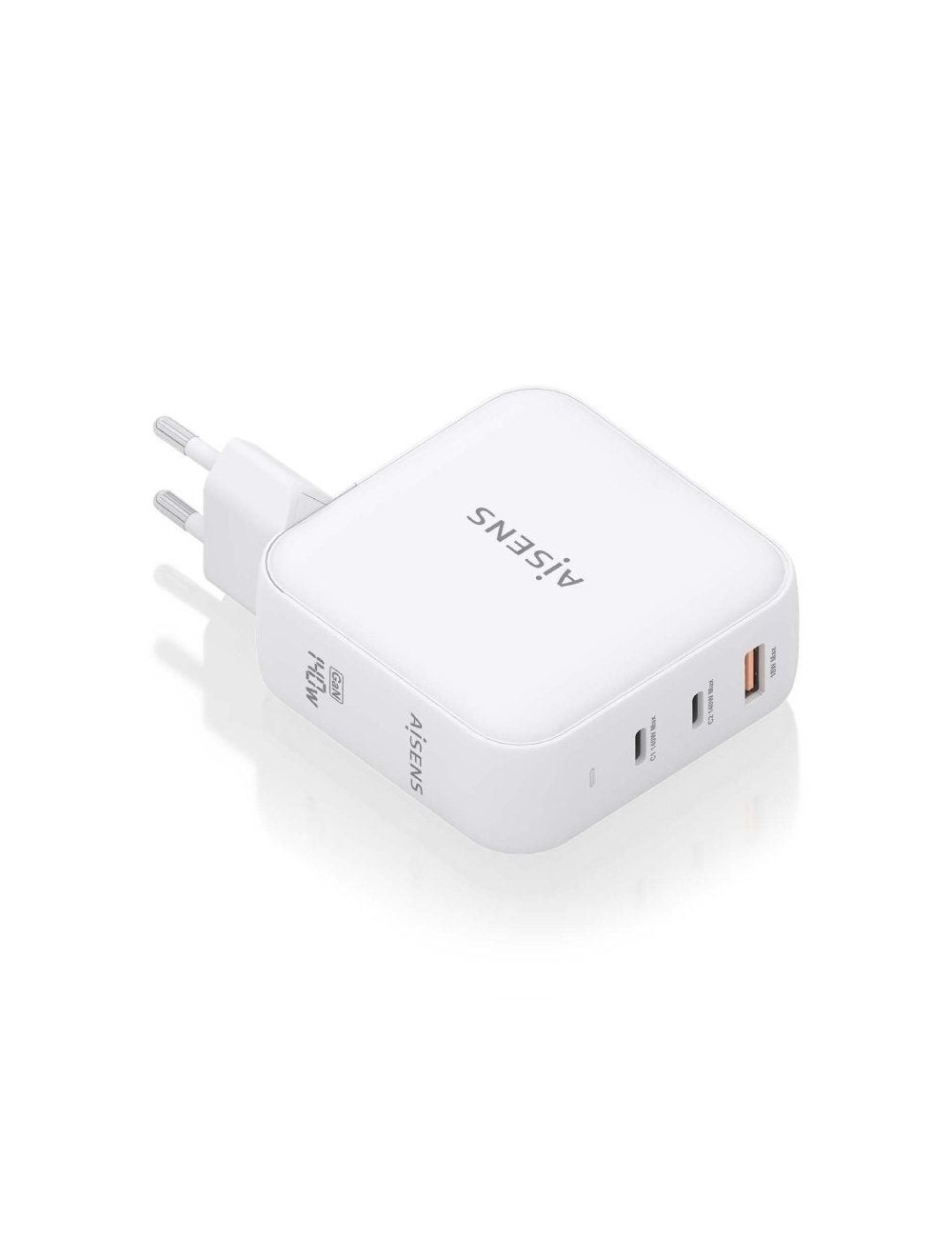 Cargador de Pared GaN Aisens ASCH-140W3P030-W/ 2xUSB Tipo-C/ 1xUSB/ 140W