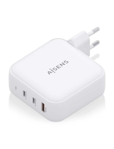 Cargador de Pared GaN Aisens ASCH-140W3P030-W/ 2xUSB Tipo-C/ 1xUSB/ 140W