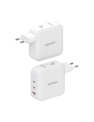 Cargador de Pared GaN Aisens ASCH-140W3P030-W/ 2xUSB Tipo-C/ 1xUSB/ 140W