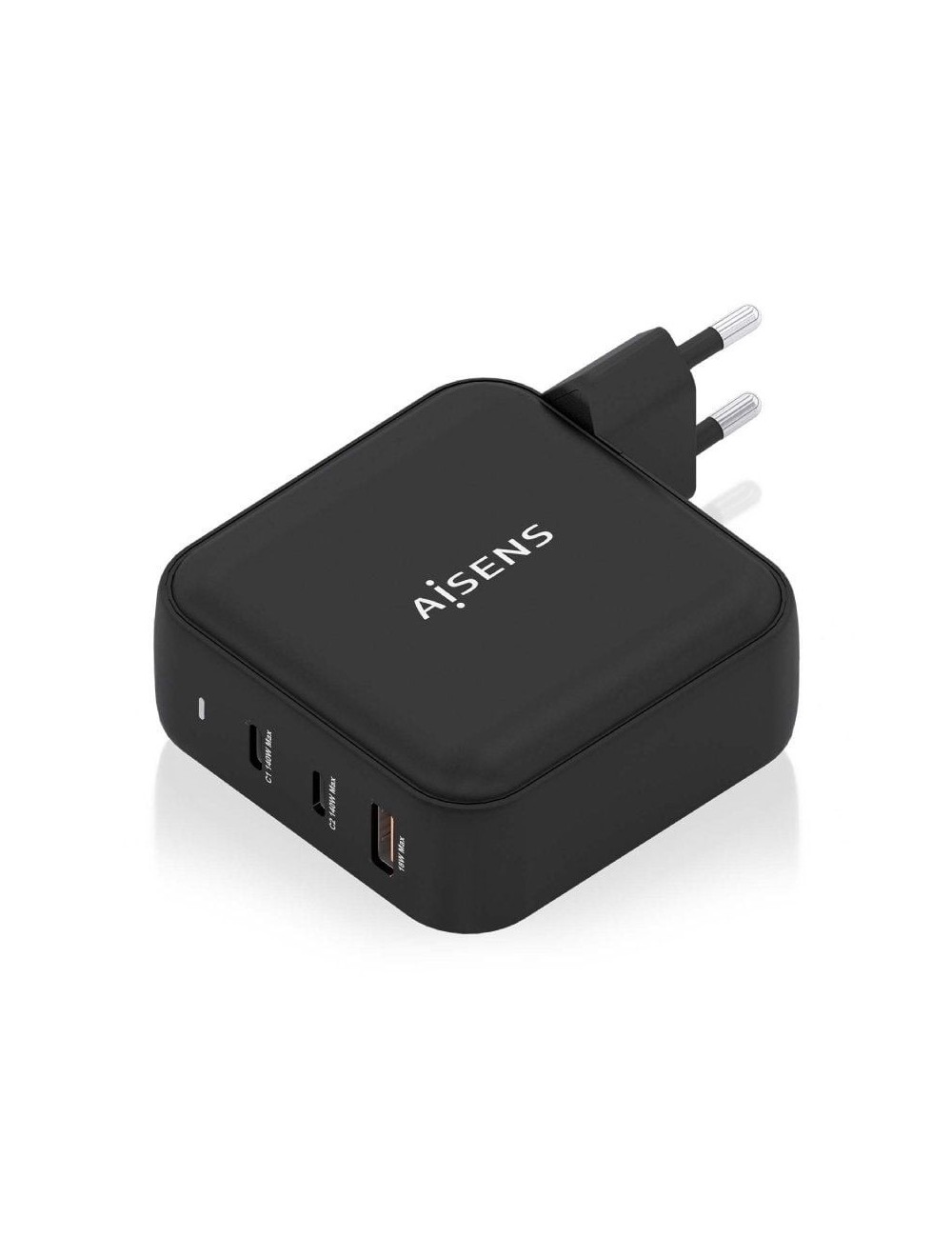 Cargador de Pared GaN Aisens ASCH-140W3P031-BK/ 2xUSB Tipo-C/ 1xUSB/ 140W