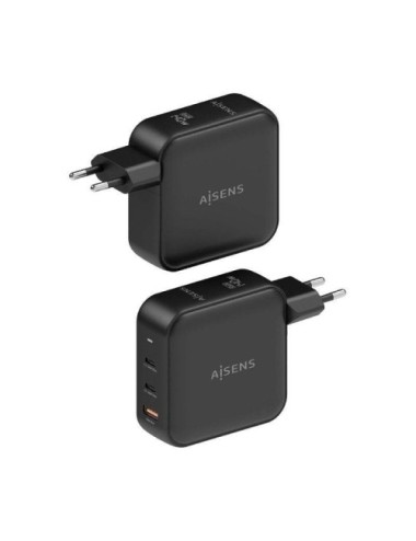 Cargador de Pared GaN Aisens ASCH-140W3P031-BK/ 2xUSB Tipo-C/ 1xUSB/ 140W