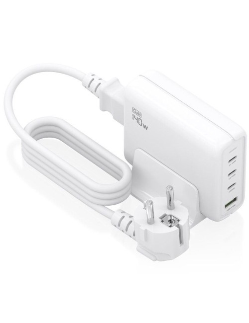 Cargador Sobremesa GaN Aisens ASCH-140W4P055-W/ 3xUSB Tipo-C/ 1xUSB/ 140W