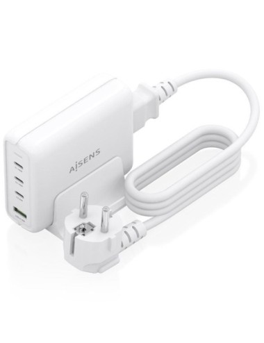 Cargador Sobremesa GaN Aisens ASCH-140W4P055-W/ 3xUSB Tipo-C/ 1xUSB/ 140W