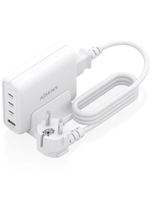 Cargador Sobremesa GaN Aisens ASCH-140W4P055-W/ 3xUSB Tipo-C/ 1xUSB/ 140W