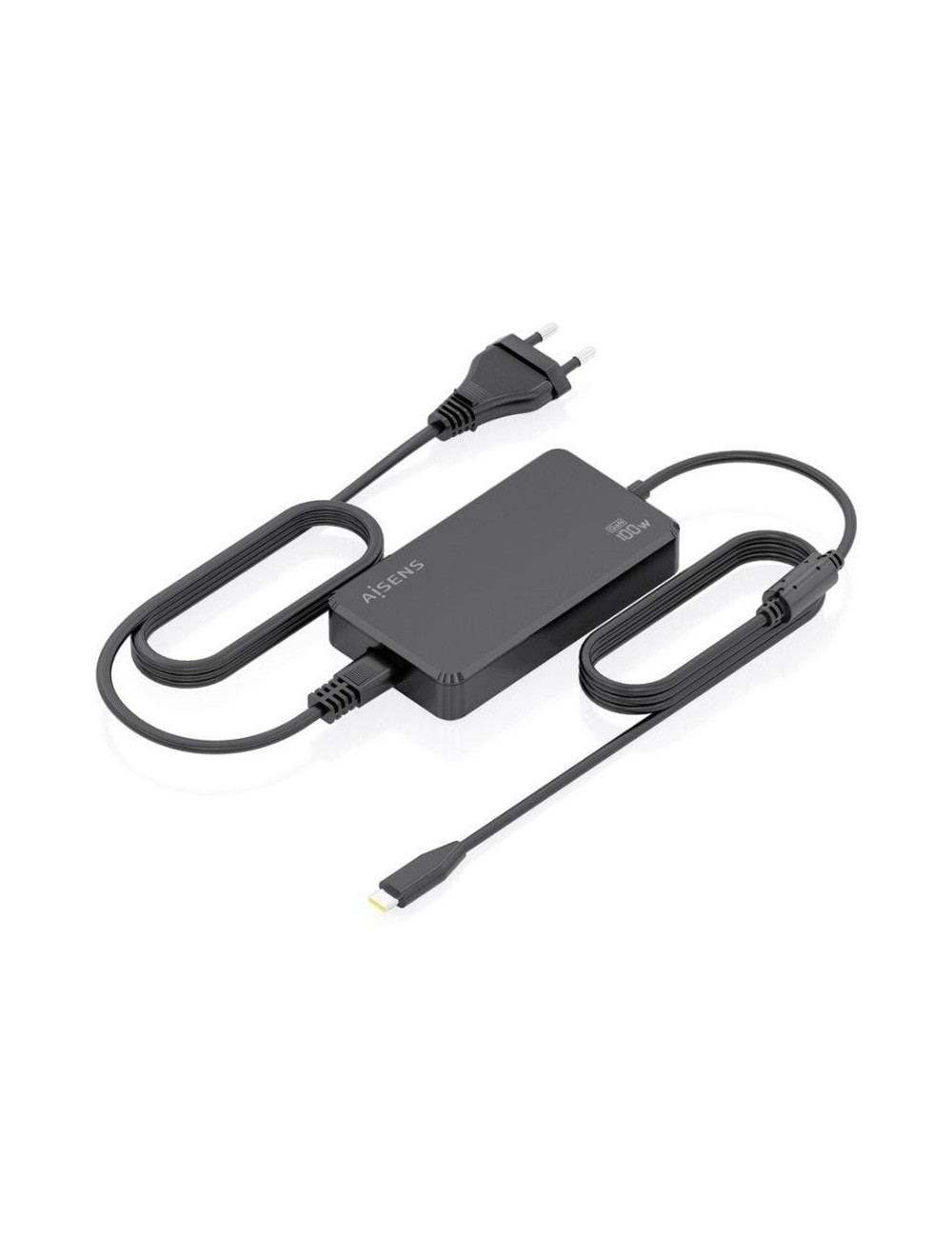 Cargador Sobremesa GaN Aisens ASCH-1PD100D070-BK/ 1xUSB Tipo-C/ 100W