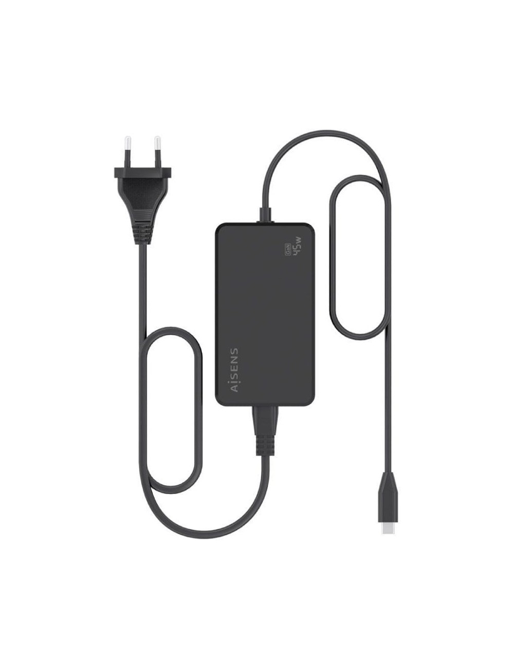 Cargador Sobremesa GaN Aisens ASCH-1PD45D067-BK/ 1xUSB Tipo-C/ 45W