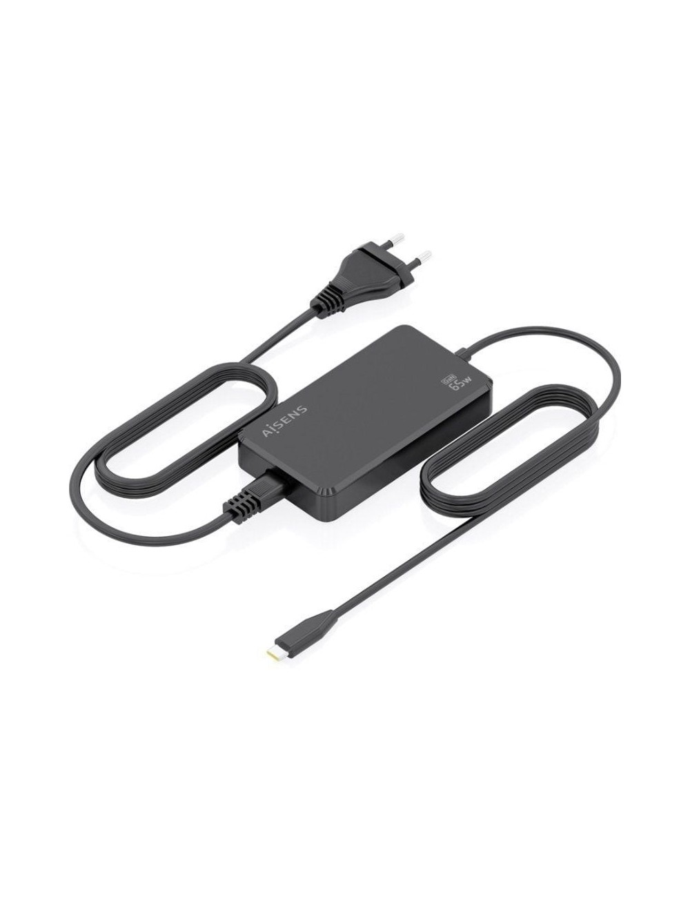 Cargador Sobremesa GaN Aisens ASCH-1PD65D068-BK/ 1xUSB Tipo-C/ 65W