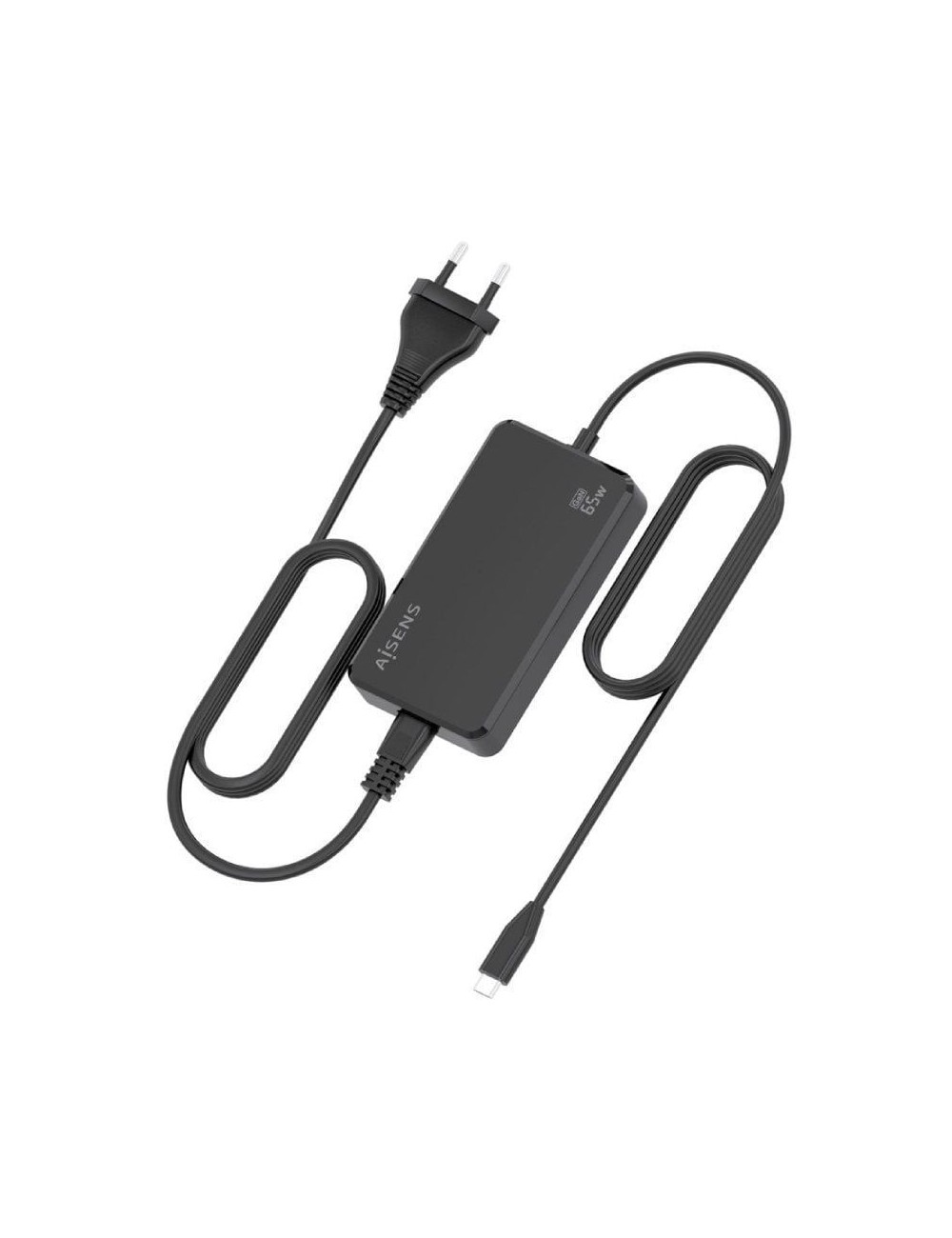 Cargador Sobremesa GaN Aisens ASCH-1PD65D068-BK/ 1xUSB Tipo-C/ 65W
