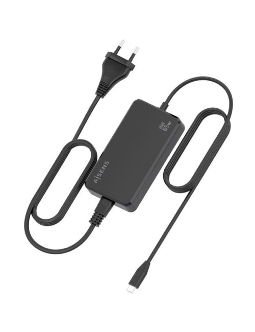 Cargador Sobremesa GaN Aisens ASCH-1PD65D068-BK/ 1xUSB Tipo-C/ 65W