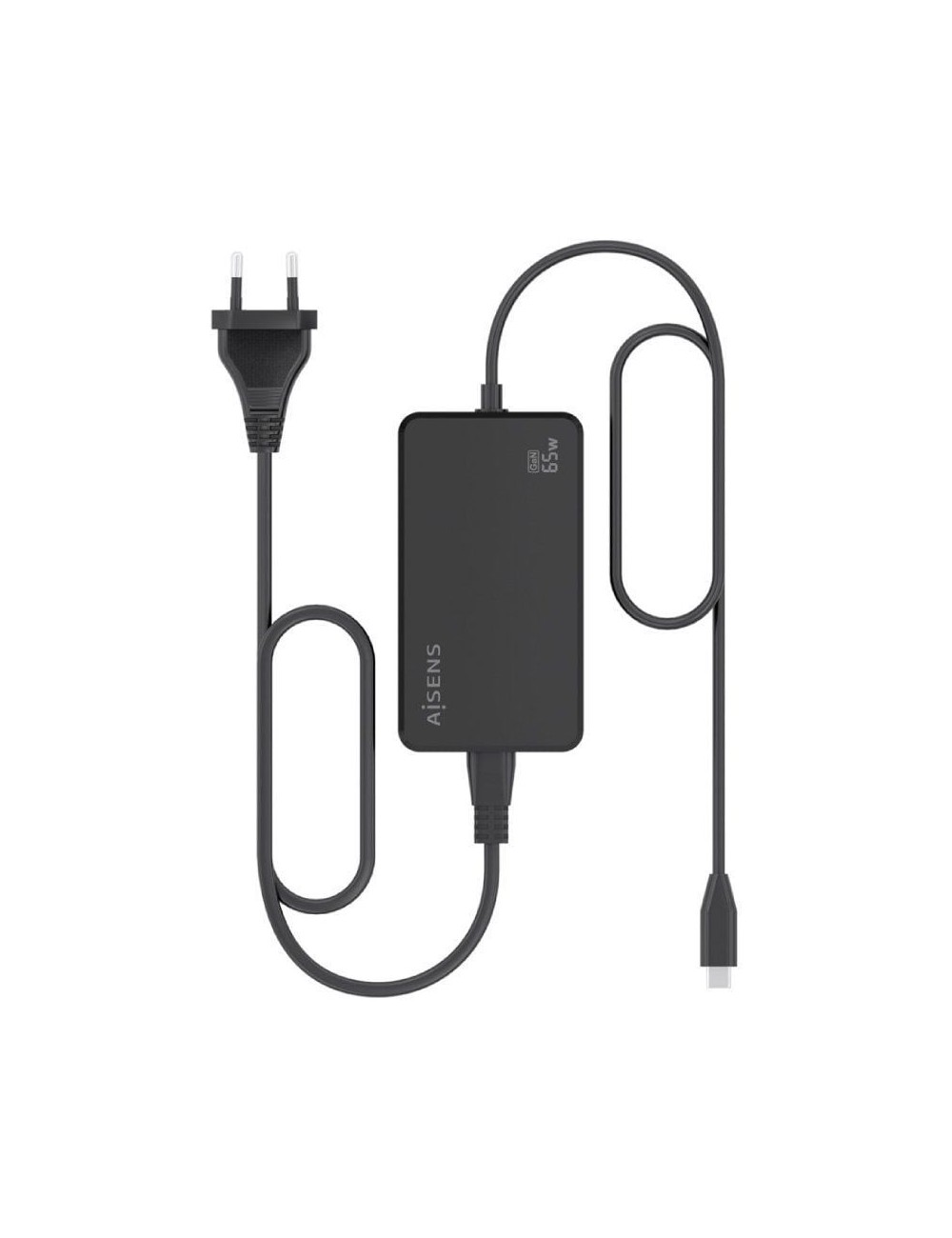 Cargador Sobremesa GaN Aisens ASCH-1PD65D068-BK/ 1xUSB Tipo-C/ 65W