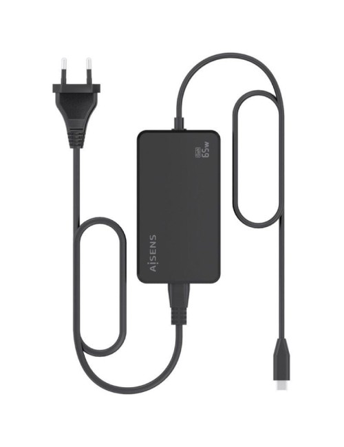 Cargador Sobremesa GaN Aisens ASCH-1PD65D068-BK/ 1xUSB Tipo-C/ 65W