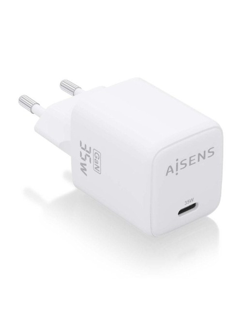 Cargador de Pared GaN Aisens ASCH-35W1P016-W/ 1xUSB Tipo-C/ 35W