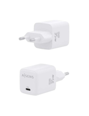 Cargador de Pared GaN Aisens ASCH-35W1P016-W/ 1xUSB Tipo-C/ 35W
