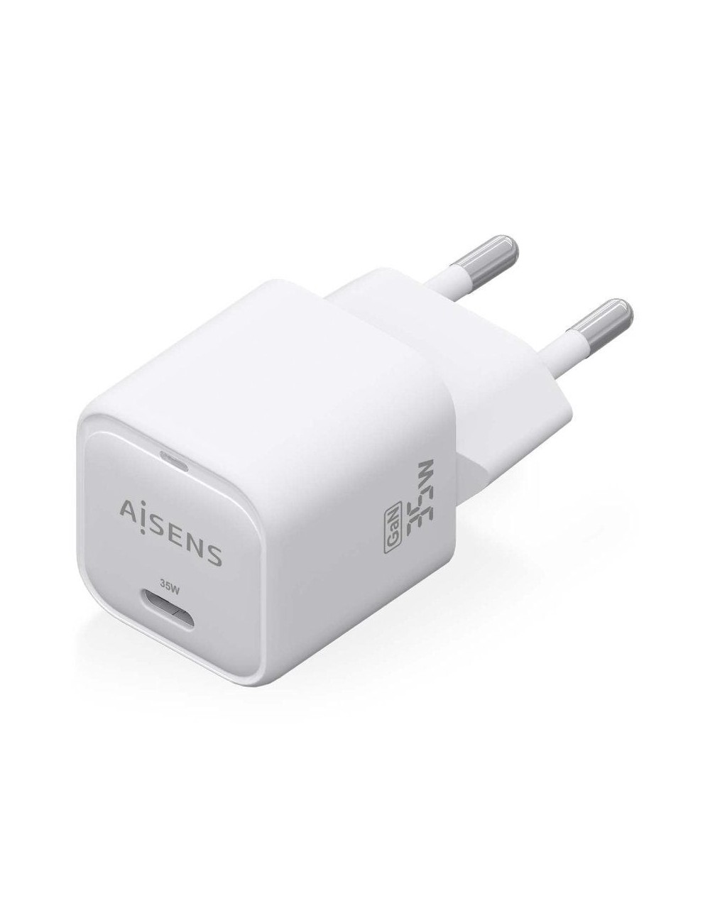 Cargador de Pared GaN Aisens ASCH-35W1P022-W/ 1xUSB Tipo-C/ 35W