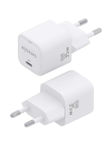 Cargador de Pared GaN Aisens ASCH-35W1P022-W/ 1xUSB Tipo-C/ 35W