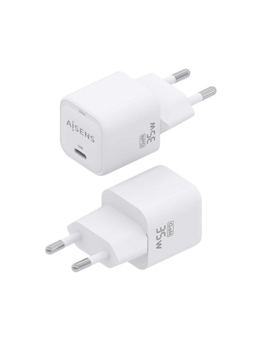 Cargador de Pared GaN Aisens ASCH-35W1P022-W/ 1xUSB Tipo-C/ 35W