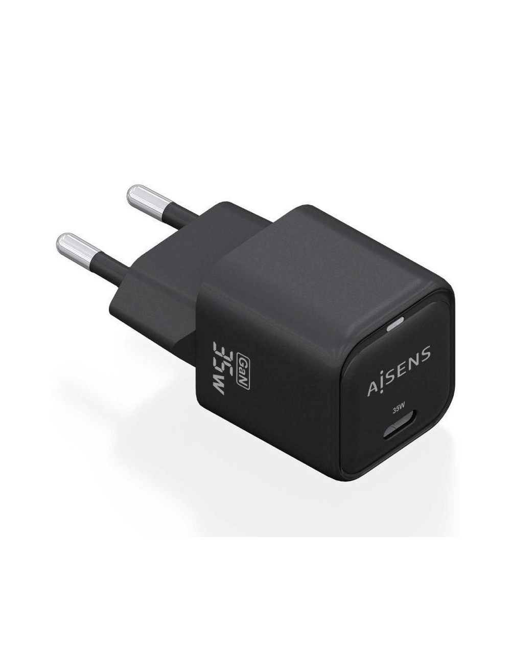Cargador de Pared GaN Aisens ASCH-35W1P023-BK/ 1xUSB Tipo-C/ 35W