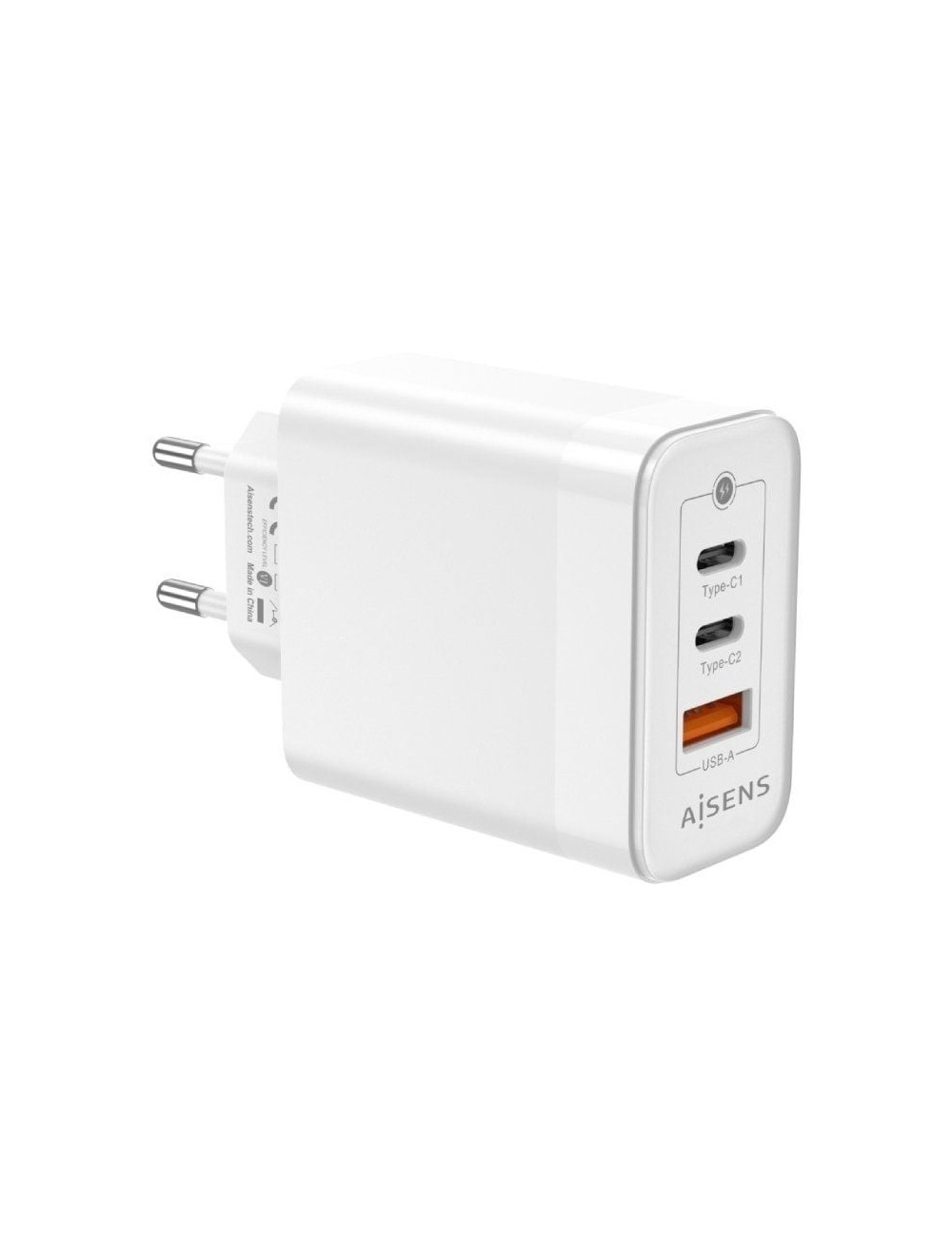 Cargador de Pared GaN Aisens ASCH-65W3P007-W/ 2xUSB Tipo-C/ 1x USB/ 65W