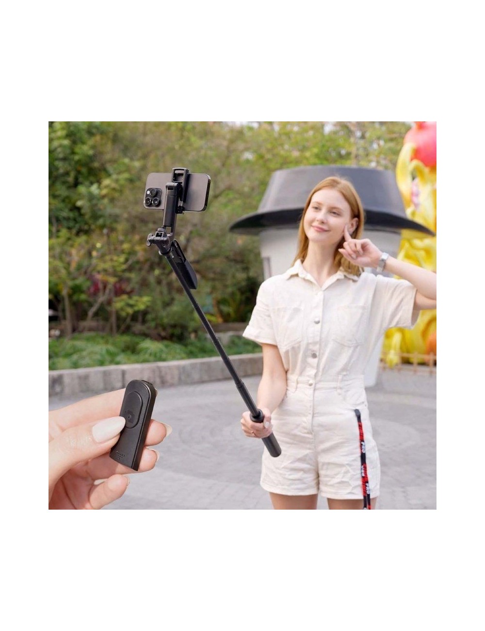 Palo para Selfie + Trípode Aisens SS01ST-299/ Negro