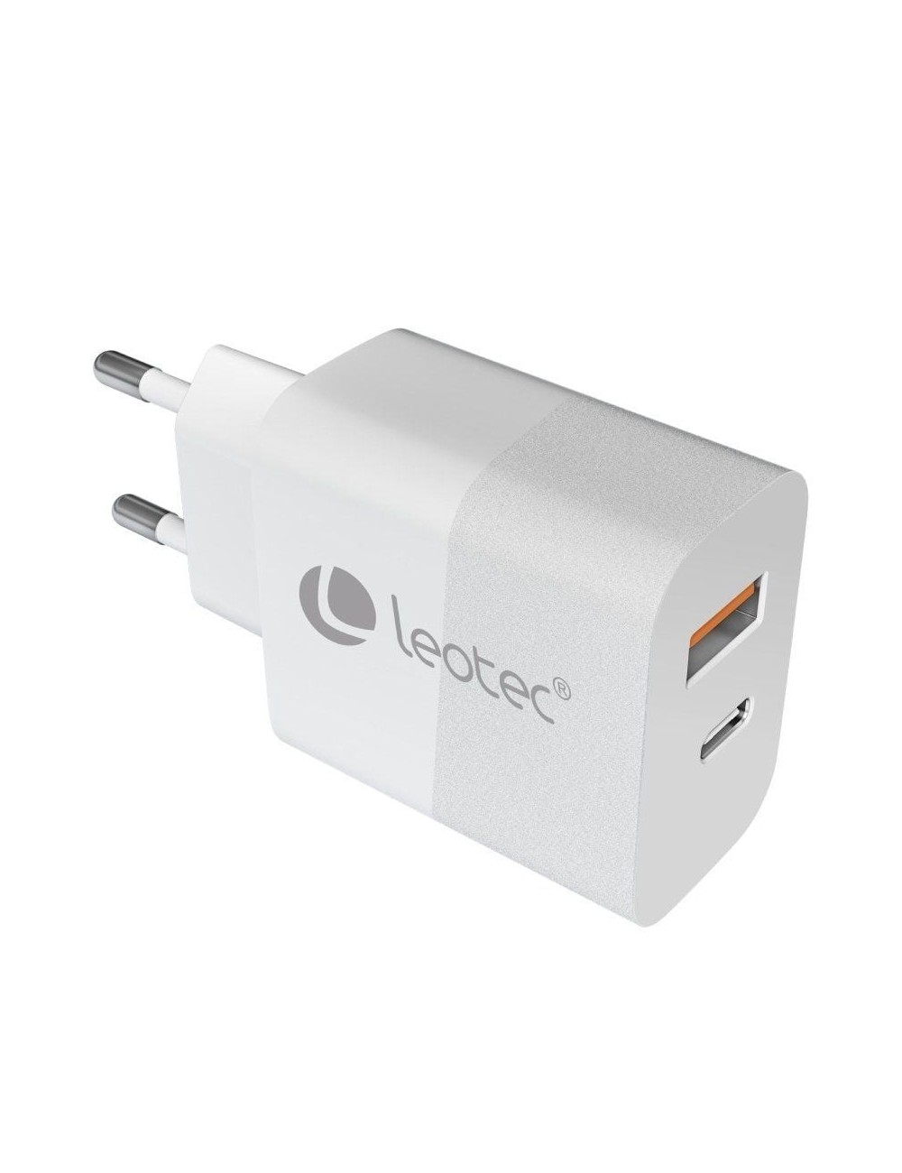 Cargador de Pared Leotec LECSPH20W2W2/ 1xUSB Tipo-C/ 1xUSB/ 20W