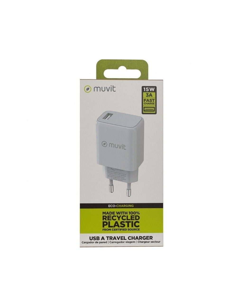 Cargador de Pared Muvit For Change MCACC0002/ 1xUSB/ 15W