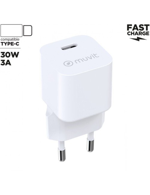 Cargador de Pared Muvit For Change MCACC0047/ 1xUSB Tipo-C/ 30W