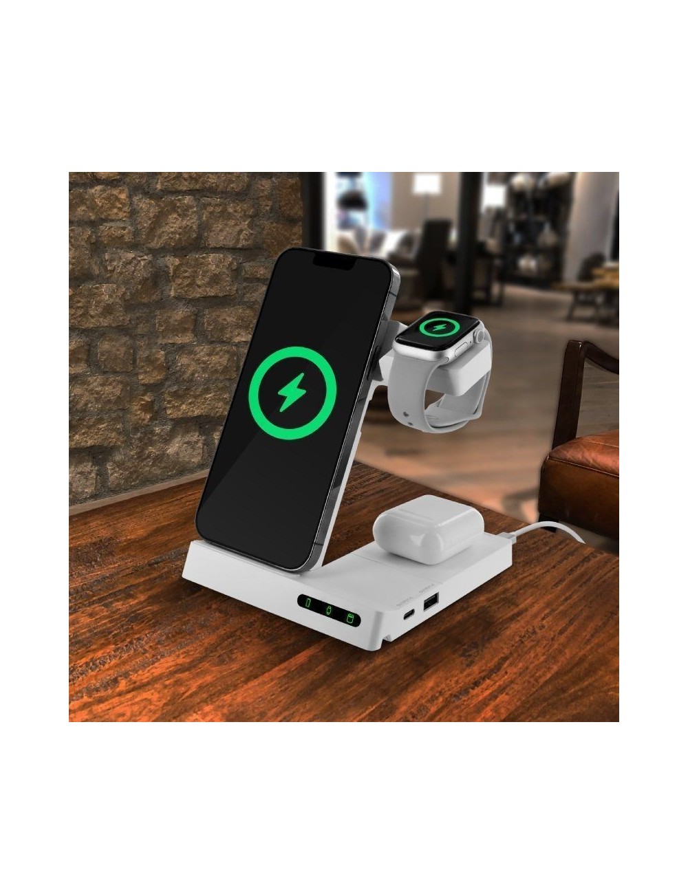 Cargador Inalámbrico Muvit MCWIR0012/ 1xUSB Tipo-C/ 1xUSB/ 20W