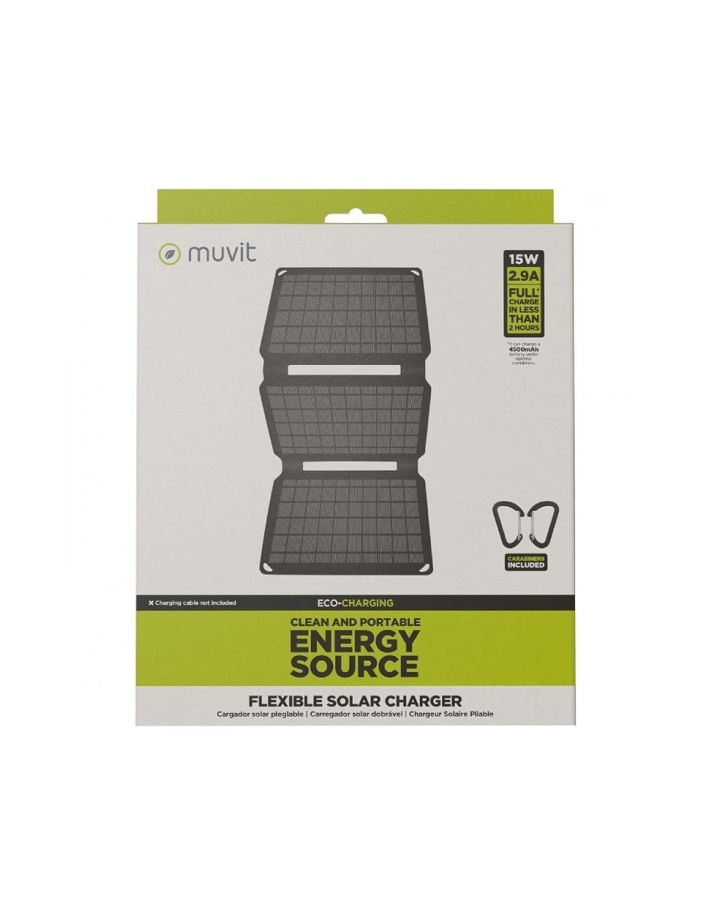 Panel Solar Portátil Muvit MCSCH0002/ 1xUSB/ 15W