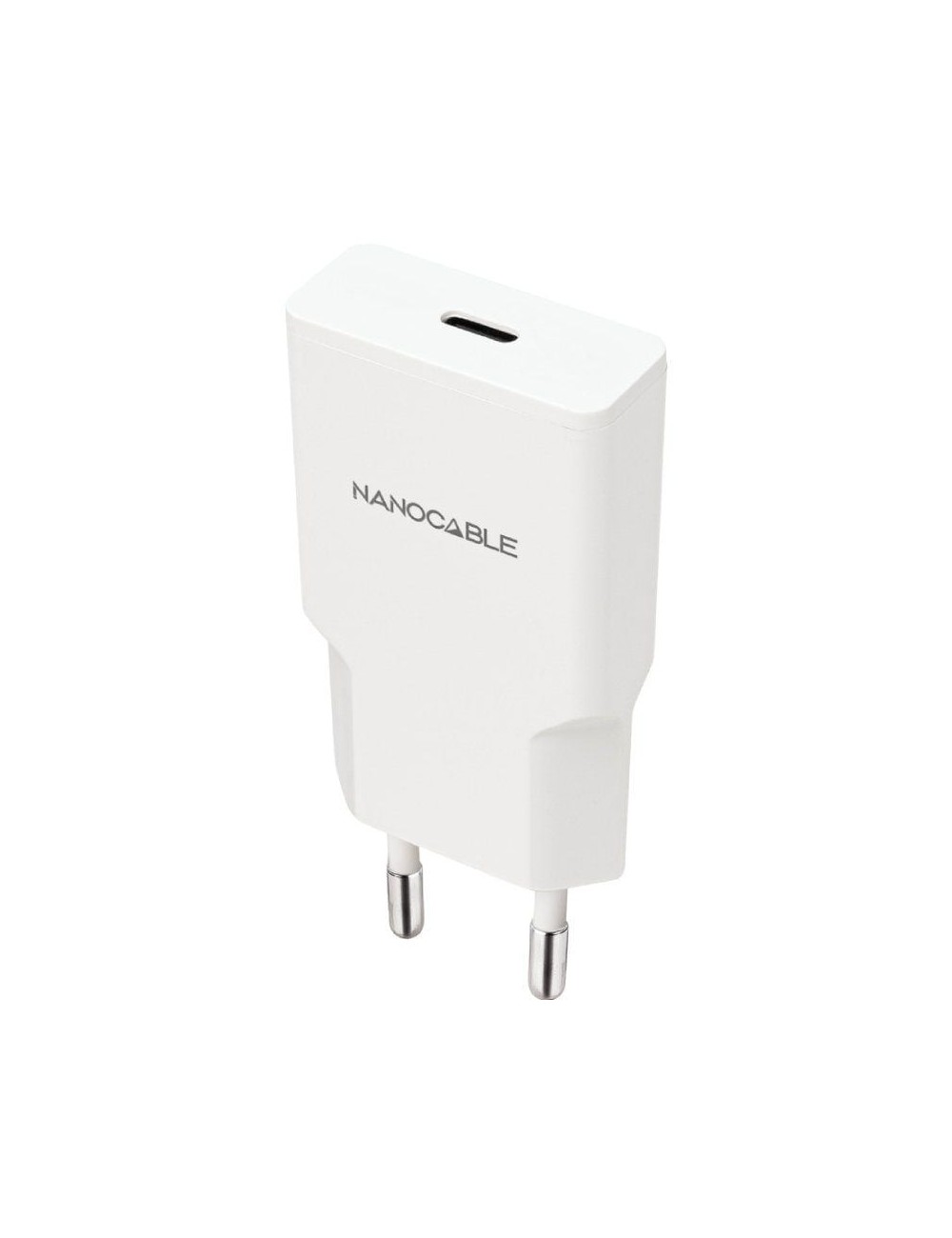 Cargador de Pared Nanocable 10.10.2021/ 1xUSB Tipo-C/ 20W/ Blanco