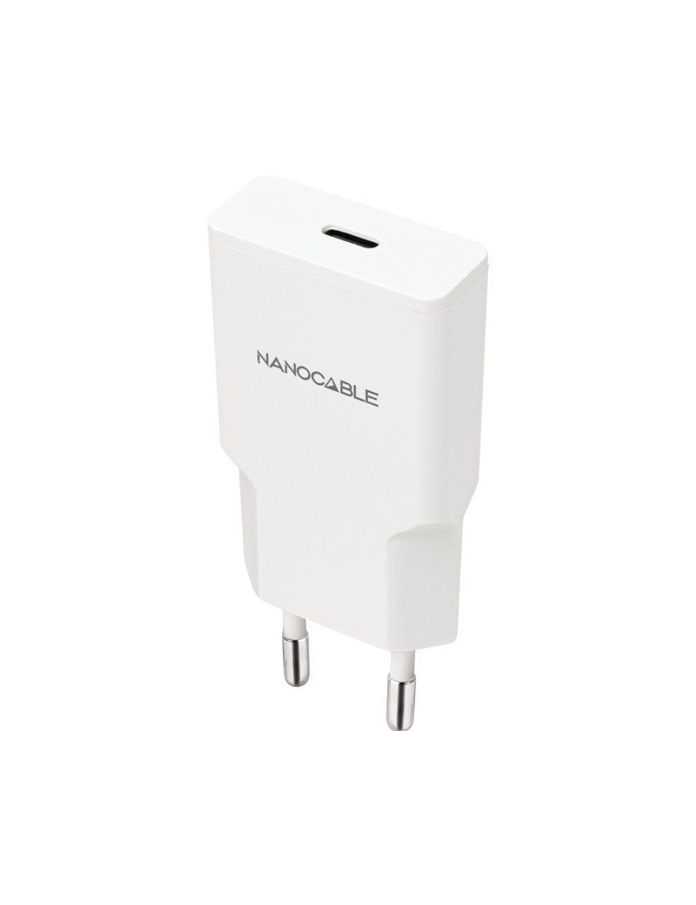Cargador de Pared Nanocable 10.10.2024/ 1xUSB Tipo-C/ 25W/ Blanco