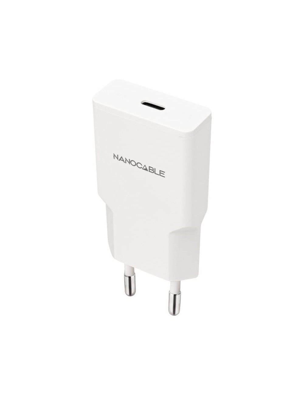 Cargador de Pared Nanocable 10.10.2027/ 1xUSB Tipo-C/ 30W/ Blanco