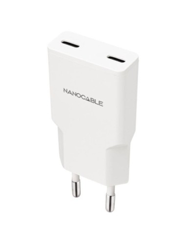 Cargador de Pared Nanocable 10.10.2029/ 2xUSB Tipo-C/ 30W/ Blanco