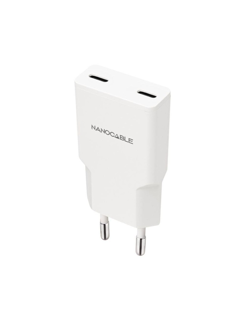 Cargador de Pared Nanocable 10.10.2029/ 2xUSB Tipo-C/ 30W/ Blanco