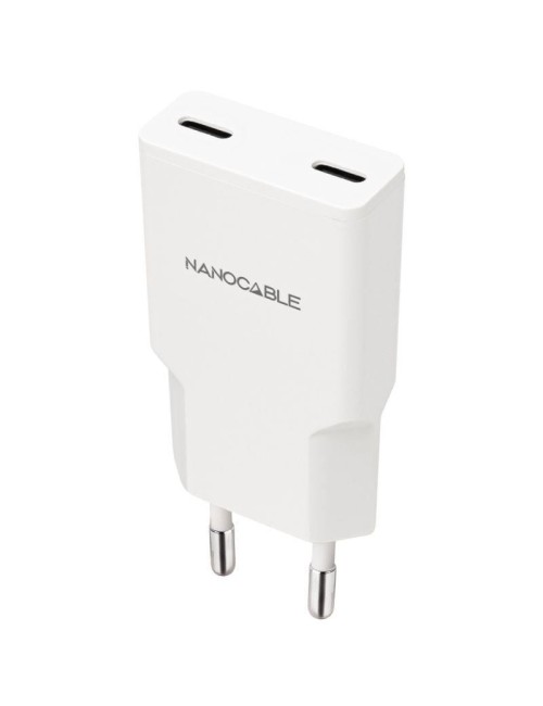 Cargador de Pared Nanocable 10.10.2029/ 2xUSB Tipo-C/ 30W/ Blanco