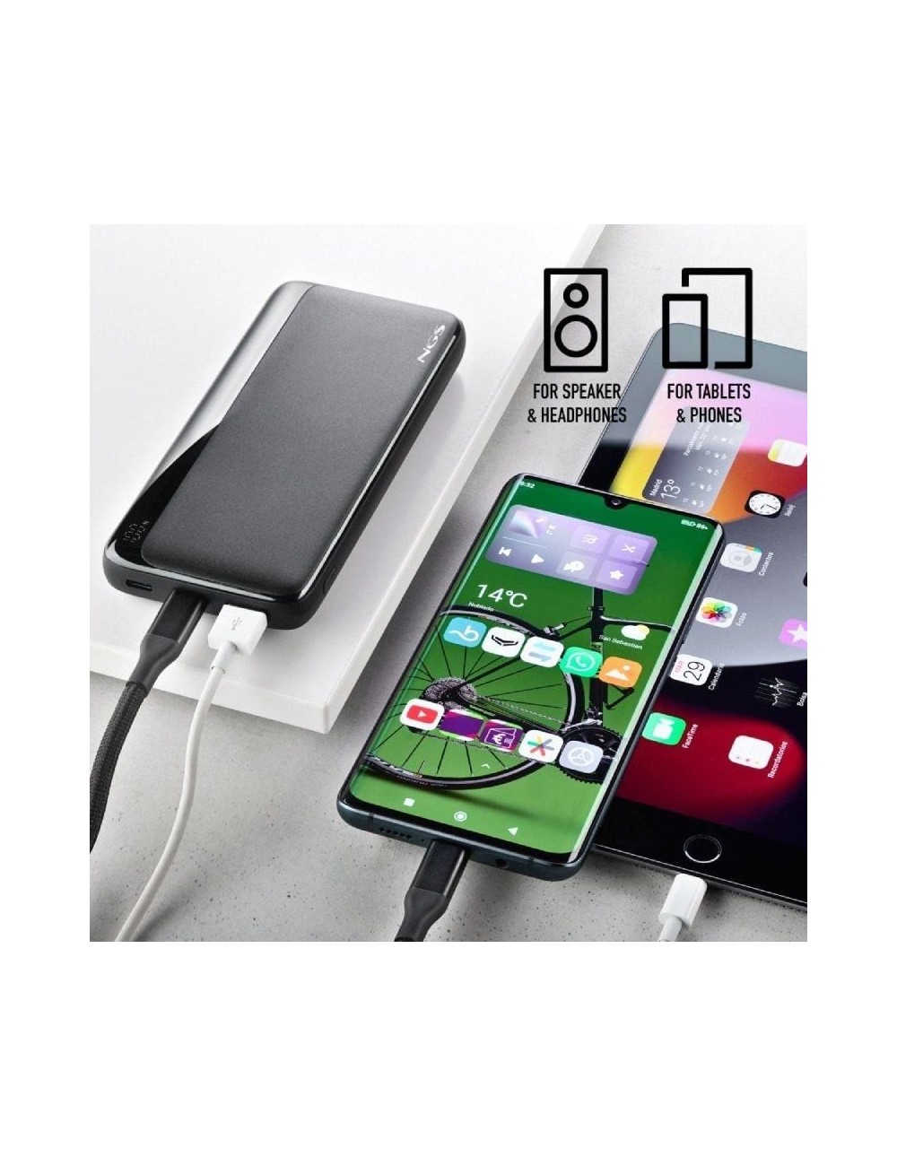 Powerbank 10000mAh NGS QUIZ 10/ 22.5W/ Negra
